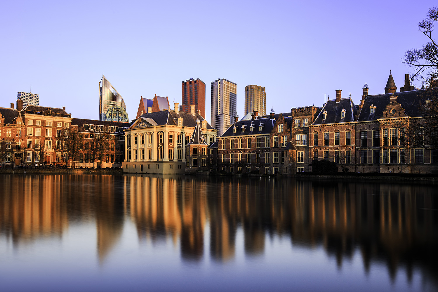 The Hague, house of parlement at sunset, The Netherlands